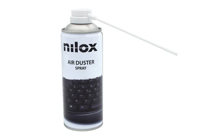 Nilox Spray de Aire Comprimido para Limpieza, 400 ml, para Eliminar Polvo en Teclados, Portátiles, Impresoras y Equipos Electrónicos