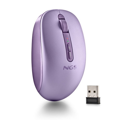 NGS Fog Dual Ratón Ergonómico Inalámbrico Púrpura