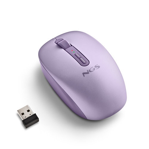 NGS Fog Dual Ratón Ergonómico Inalámbrico Púrpura