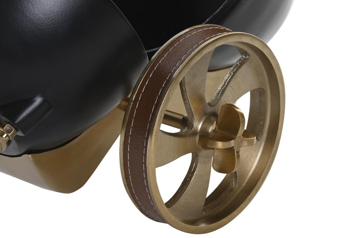 DKD Home Decor Reloj de Sobremesa de Aluminio y Resina Negro y Dorado