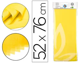 Liderpapel Papel seda 52x76cm 18g/m2 bolsa 5 hojas amarillo