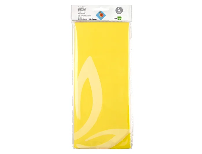 Liderpapel Papel seda 52x76cm 18g/m2 bolsa 5 hojas amarillo