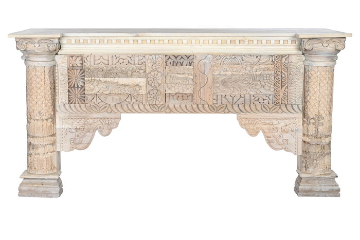 DKD Home Decor Consola 54 x 91 x 182 cm Blanco Mango