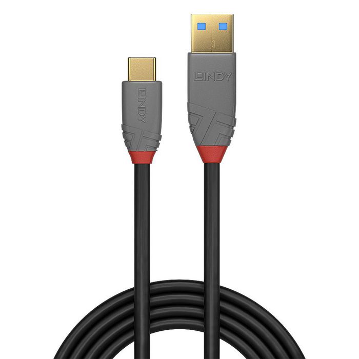 Lindy Anthra Line Cable USB 3.2 de Tipo A a C, 1m, 10Gbps, 5A, PD