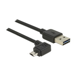 DeLOCK Cable EASY USB 2.0-A a Micro-B Angulado 0,5 m