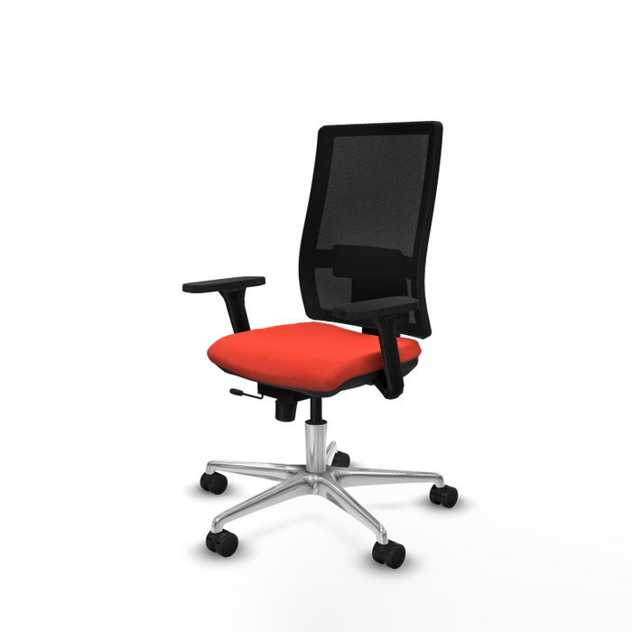 PIQUERAS Y CRESPO Silla de oficina Horna con mecanismo Sincro/Traslack, Naranja oscuro y Negro