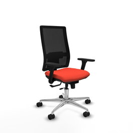 PIQUERAS Y CRESPO Silla de oficina Horna con mecanismo Sincro/Traslack, Naranja oscuro y Negro