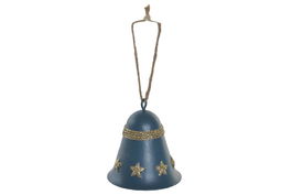 DKD Home Decor Campana Navidad Moderna Metal Azul 6.5 x 7.5 x 6.5 cm (12 Unidades)