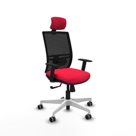 PIQUERAS Y CRESPO Silla de oficina Yunquera con mecanismo Sincro, Rojo y Negro