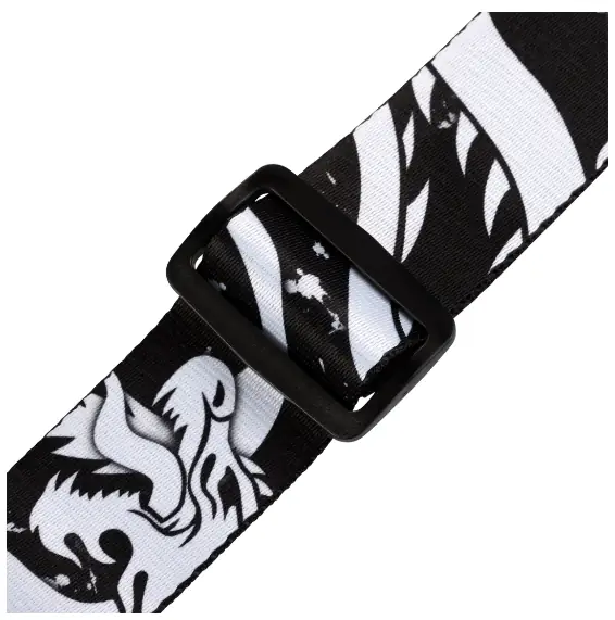 Levy's Correa Eastern Harmony Series 2" de Poliéster - Dragón Negro & Blanco Levy's Correa Eastern Harmony Series 2" de Poliéster - Dragón Negro & Blanco