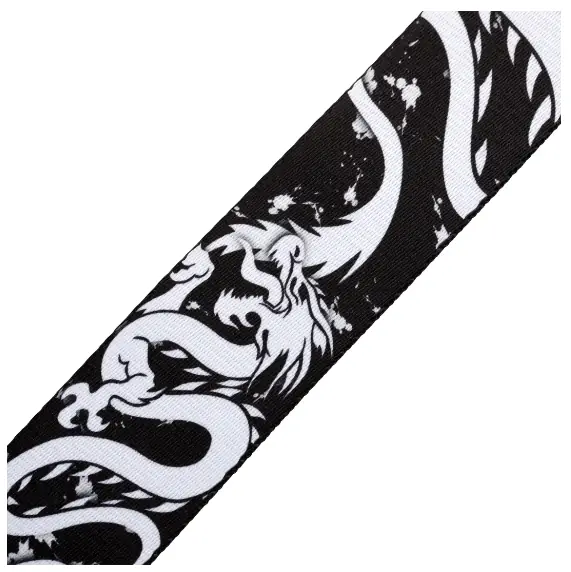 Levy's Correa Eastern Harmony Series 2" de Poliéster - Dragón Negro & Blanco Levy's Correa Eastern Harmony Series 2" de Poliéster - Dragón Negro & Blanco