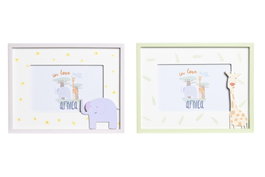 DKD Home Decor Decoracion Kids Baobab Leon Mapache Blanco Azul Verde MDF 1.5 x 17.5 x 22.5 cm (6 Unidades)