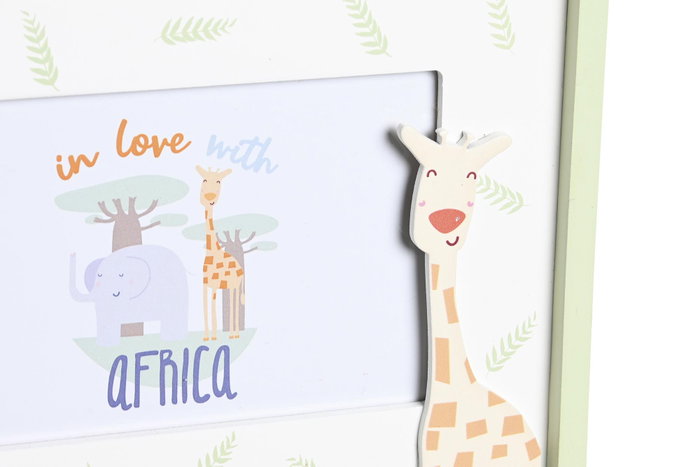 DKD Home Decor Decoracion Kids Baobab Leon Mapache Blanco Azul Verde MDF 1.5 x 17.5 x 22.5 cm (6 Unidades)