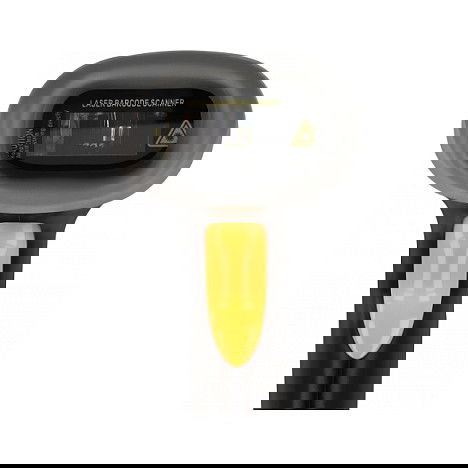 Delock Escáner de Códigos de Barras USB Láser 1D Portátil - Negro, Conexión por Cable 2 m, Soporte, 200 lecturas/s, Resolución 640 x 480