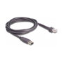 DeLOCK Escáner de código de barras USB 1D Láser Negro con soporte