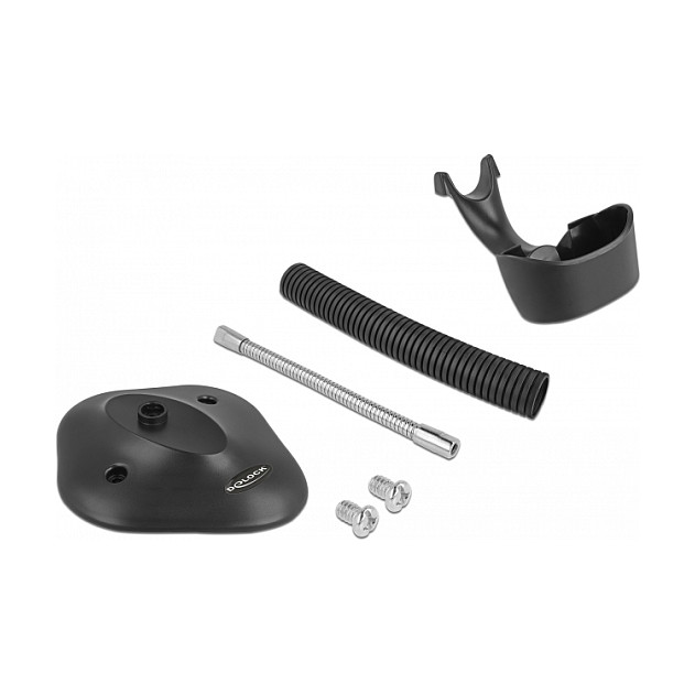 DeLOCK Escáner de código de barras USB 1D Láser Negro con soporte DeLOCK Escáner de código de barras USB 1D Láser Negro con soporte