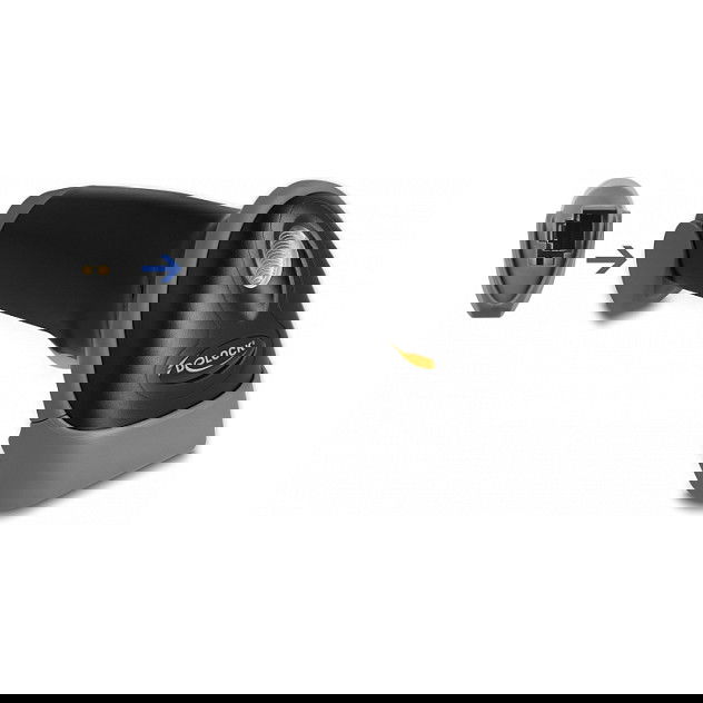 Delock Escáner de Códigos de Barras USB Láser 1D Portátil - Negro, Conexión por Cable 2 m, Soporte, 200 lecturas/s, Resolución 640 x 480