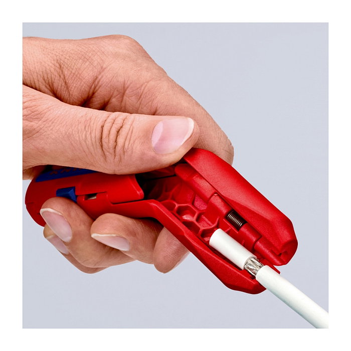 Knipex ErgoStrip Abrazadera de Cable para Instaladores Izquierdos (Zurdo), Capacidad de Pelado 8-13 mm, Color Azul y Rojo Knipex ErgoStrip Abrazadera de Cable para Instaladores Izquierdos (Zurdo), Capacidad de Pelado 8-13 mm, Color Azul y Rojo