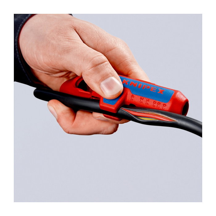 Knipex ErgoStrip Abrazadera de Cable para Instaladores Izquierdos (Zurdo), Capacidad de Pelado 8-13 mm, Color Azul y Rojo Knipex ErgoStrip Abrazadera de Cable para Instaladores Izquierdos (Zurdo), Capacidad de Pelado 8-13 mm, Color Azul y Rojo
