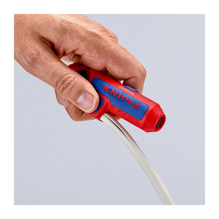 Knipex ErgoStrip Abrazadera de Cable para Instaladores Izquierdos (Zurdo), Capacidad de Pelado 8-13 mm, Color Azul y Rojo Knipex ErgoStrip Abrazadera de Cable para Instaladores Izquierdos (Zurdo), Capacidad de Pelado 8-13 mm, Color Azul y Rojo