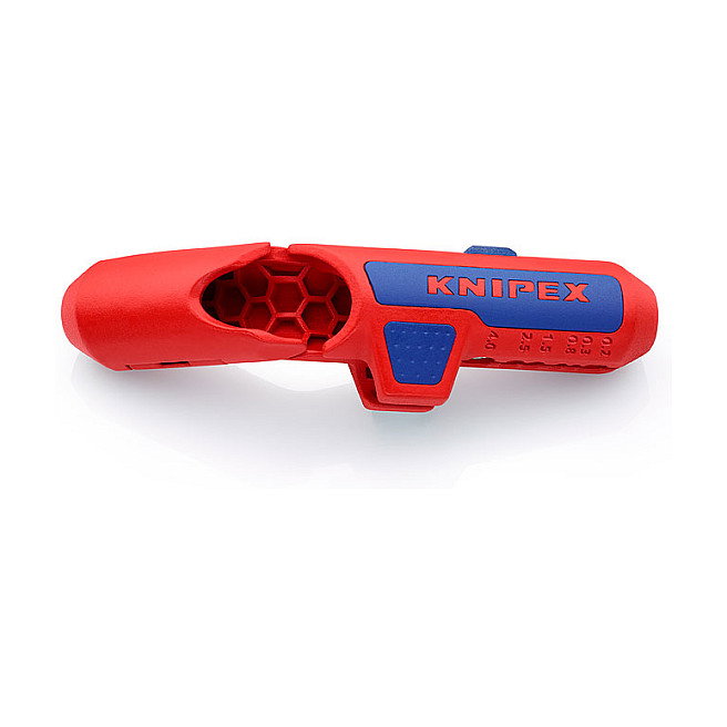 Knipex ErgoStrip Abrazadera de Cable para Instaladores Izquierdos (Zurdo), Capacidad de Pelado 8-13 mm, Color Azul y Rojo Knipex ErgoStrip Abrazadera de Cable para Instaladores Izquierdos (Zurdo), Capacidad de Pelado 8-13 mm, Color Azul y Rojo