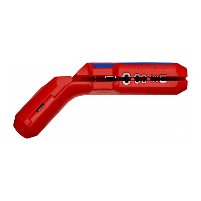Knipex ErgoStrip Abrazadera de Cable para Instaladores Izquierdos (Zurdo), Capacidad de Pelado 8-13 mm, Color Azul y Rojo Knipex ErgoStrip Abrazadera de Cable para Instaladores Izquierdos (Zurdo), Capacidad de Pelado 8-13 mm, Color Azul y Rojo