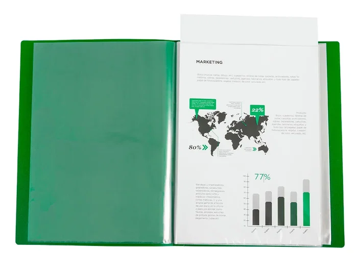 Liderpapel Carpeta de fundas DIN A4 verde translúcido Liderpapel Carpeta de fundas DIN A4 verde translúcido