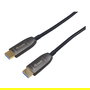EQUIP Cable Óptico Activo HDMI 2.1 119421 25m 8K/60Hz HDR Ethernet ARC 48Gbps STP Chapado en Oro Negro