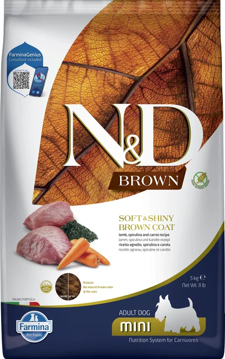 Farmina N&D Brown Dog Cordero Spirulina Mini 5 kg Alimento para Perros Farmina N&D Brown Dog Cordero Spirulina Mini 5 kg Alimento para Perros