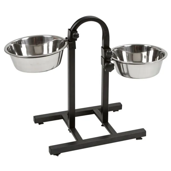 Kerbl Bar con Plato de Comida para Perros con 2 Cuencos de Acero Inoxidable de 2800 ml y Marco de PVC - Altura 52 cm Kerbl Bar con Plato de Comida para Perros con 2 Cuencos de Acero Inoxidable de 2800 ml y Marco de PVC - Altura 52 cm