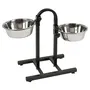 Kerbl Bar con Plato de Comida para Perros con 2 Cuencos de Acero Inoxidable de 2800 ml y Marco de PVC - Altura 52 cm