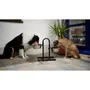 Kerbl Bar con Plato de Comida para Perros con 2 Cuencos de Acero Inoxidable de 2800 ml y Marco de PVC - Altura 52 cm