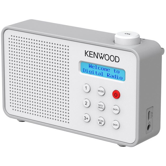 Kenwood CR-M25DAB Radio Portátil DAB+ con Bluetooth y Alerta ASA, Blanco