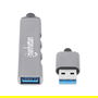 MANHATTAN Hub USB 4 Puertos, 3x USB 2.0 480Mbps + 1x USB 3.2 Gen 1 5Gbps, Alimentación por Bus, Aluminio Gris, Cable 0.18m