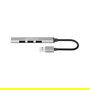 MANHATTAN Hub USB 4 Puertos, 3x USB 2.0 480Mbps + 1x USB 3.2 Gen 1 5Gbps, Alimentación por Bus, Aluminio Gris, Cable 0.18m