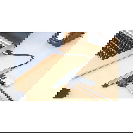 MANHATTAN Hub USB 4 Puertos, 3x USB 2.0 480Mbps + 1x USB 3.2 Gen 1 5Gbps, Alimentación por Bus, Aluminio Gris, Cable 0.18m