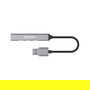 MANHATTAN Hub USB 4 Puertos, 3x USB 2.0 480Mbps + 1x USB 3.2 Gen 1 5Gbps, Alimentación por Bus, Aluminio Gris, Cable 0.18m