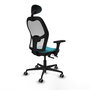 PIQUERAS Y CRESPO Silla de oficina Jorquera con mecanismo Sincro/Traslack, Turquesa y Blanco