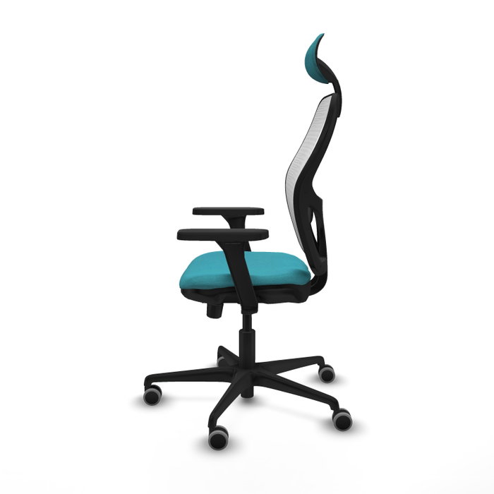 PIQUERAS Y CRESPO Silla de oficina Jorquera con mecanismo Sincro/Traslack, Turquesa y Blanco PIQUERAS Y CRESPO Silla de oficina Jorquera con mecanismo Sincro/Traslack, Turquesa y Blanco