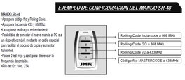 JMA Mando a Distancia SR-48 433+868 MHz Fijo y Rolling Code