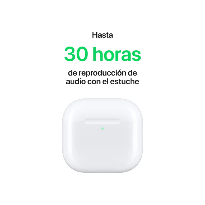 Apple AirPods (4ª Generación) Auriculares True Wireless Blanco - Chip H2, Audio Espacial, Aislamiento de Voz, IP54, 30h Autonomía, Carga USB-C