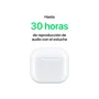 Apple AirPods (4ª Generación) Auriculares True Wireless Blanco - Chip H2, Audio Espacial, Aislamiento de Voz, IP54, 30h Autonomía, Carga USB-C