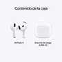 Apple AirPods (4ª Generación) Auriculares True Wireless Blanco - Chip H2, Audio Espacial, Aislamiento de Voz, IP54, 30h Autonomía, Carga USB-C