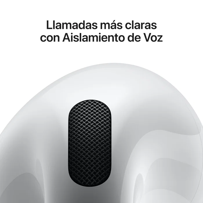 Apple AirPods (4ª Generación) Auriculares True Wireless Blanco - Chip H2, Audio Espacial, Aislamiento de Voz, IP54, 30h Autonomía, Carga USB-C