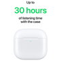 Apple AirPods (4ª generación), auriculares inalámbricos Bluetooth 5.3 TWS True Wireless Stereo con chip H2, resistencia IP54, autonomía 30 horas, color blanco