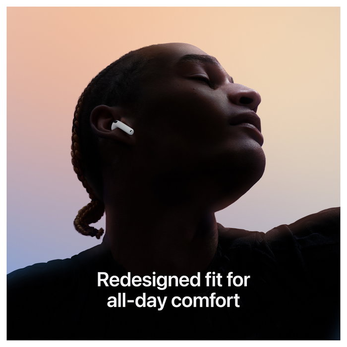 Apple AirPods (4ª generación), auriculares inalámbricos Bluetooth 5.3 TWS True Wireless Stereo con chip H2, resistencia IP54, autonomía 30 horas, color blanco