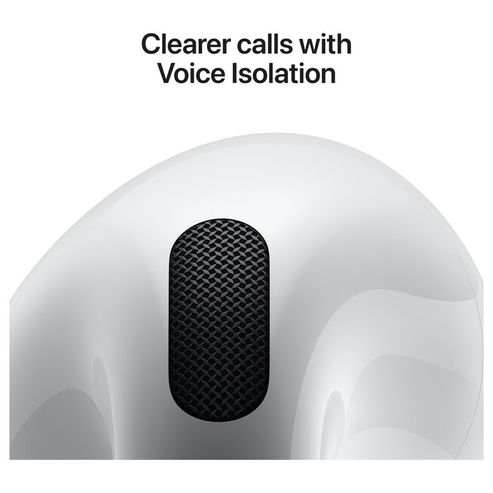 Apple AirPods (4ª generación), auriculares inalámbricos Bluetooth 5.3 TWS True Wireless Stereo con chip H2, resistencia IP54, autonomía 30 horas, color blanco