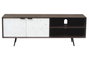 DKD Home Decor Mueble TV Moderno Marron Oscuro Blanco Mango 140x35x50 cm