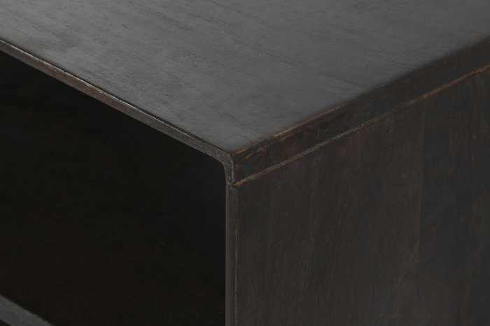 DKD Home Decor Mueble TV Moderno Marron Oscuro Blanco Mango 140x35x50 cm
