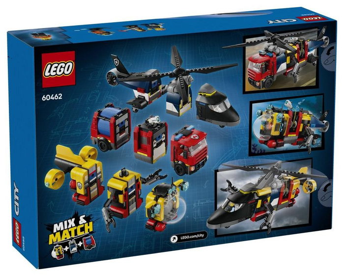 LEGO City Remix Helicóptero, Camión de Bomberos y Submarino 60462 LEGO City Remix Helicóptero, Camión de Bomberos y Submarino 60462